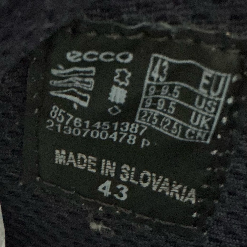 Ecco Soft 7 Dark Blue Leather Suede Low Top Sneaker Comfort Casual Size 9.5 Men - Picture 9 of 10